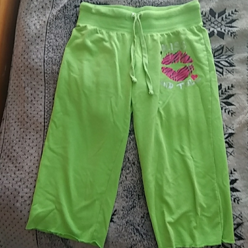 Lime green capri sweatpants